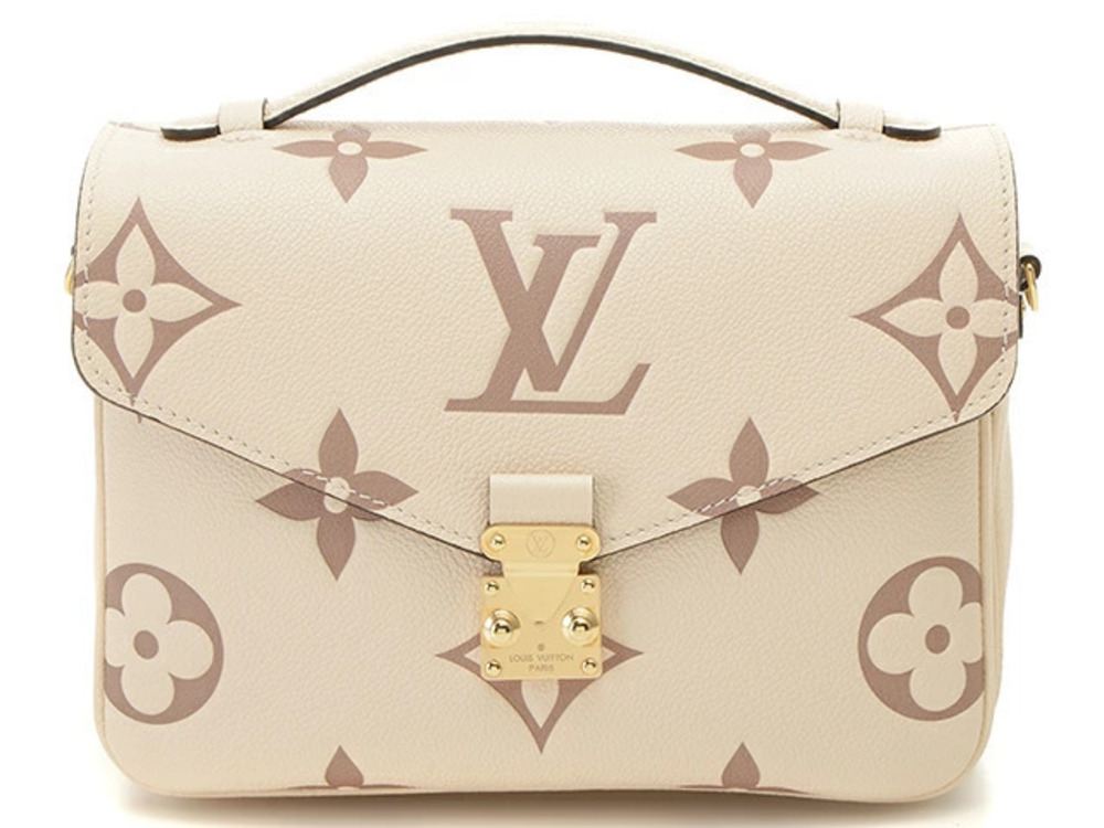 LOUIS VUITTON Pochette Metis 2way Shoulder Bag Bicolor Monogram Empreinte Cream